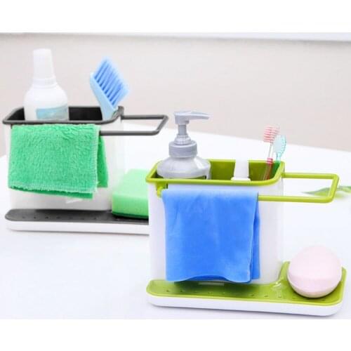 Kitchen Sink Sponge Storage Shelf Holder Draining Sink Box Dish Storage Rack Stands Tidy Utensils Plastic Kitchen Accessories