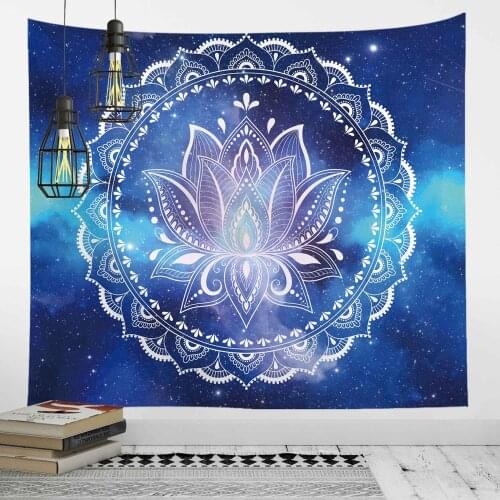 Lotus Spiritual Tapestry Wall Hanging Home Decoration Mandala Chakras Hippie Tapestry Trippy Thin Bedspread Psychedelic Tapestry