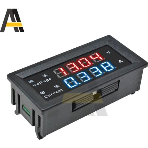 Mini Digital Voltmeter Ammeter DC 0-100V/0-200V 10A Panel Amp Volt Voltage Current Meter Tester Detector Dual 0.28" LED Display