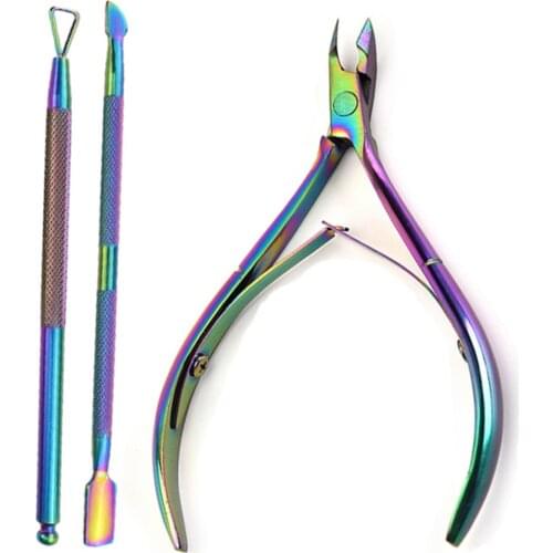 Three-Piece Manicure Dead Skin Scissors Cuticle Pliers Cuticle Trimmer And Cuticle Push Stainless Steel Scissors Pedicure Tool
