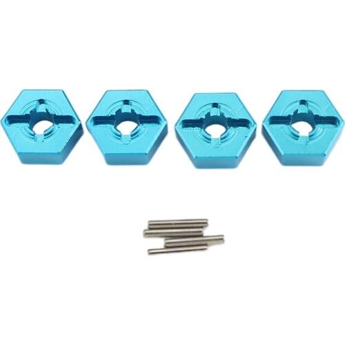 Metal Wheel Hub Hex Adaptor 12mm/5mm For RC Car Wltoys 144001 Buggy, Blue
