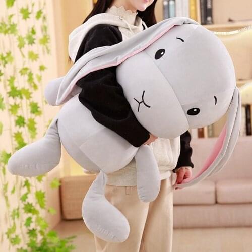 Dorimytrader Pop Lovely Anime Bunny Plush Toy Big Stuffed Cartoon Rabbit Doll Pillow Kids Adults Gift Decoration 37inch 95cm