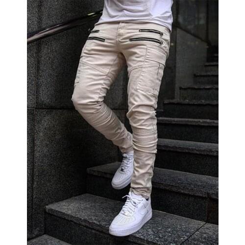 2021 Autumn Men Cargo Pants Hip Hop Harem Joggers Pants New Male Trousers Mens Solid Multi-pocket Pants Skinny Fit Sweatpants