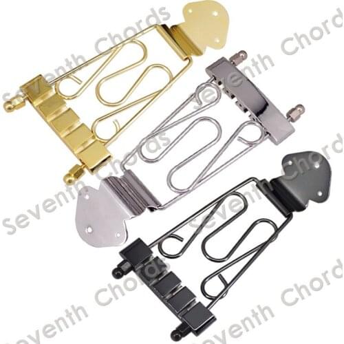 A Set 4 String Jazz Archtop Bass Guitar Trapeze Tailpiece with Wired Frame Hollow Semi Hollow - Chrome - Black - Gold for choose