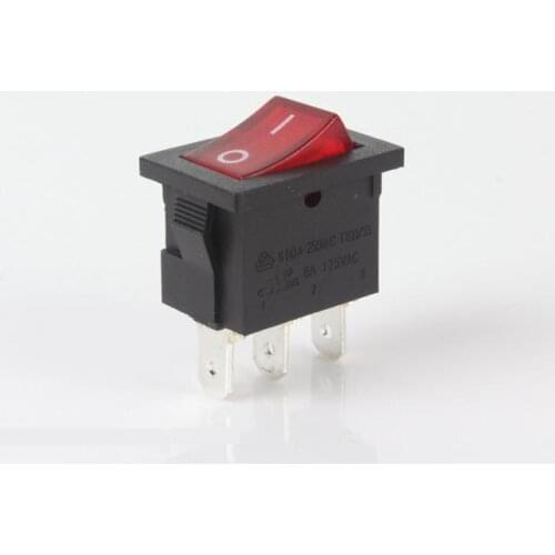 On-Off Rocker Switch For Drinking Machine Red Button 3 Pins Authority Certification Europe America