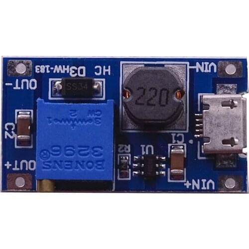 Taidacent 10PCS MT3608 DC to DC Booster Module 12V to 24V DC Step Up Converter Power Voltage Regulators Stabilizers Micro USB 2A