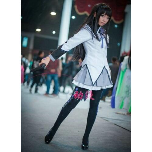 Puella Magi Madoka Magica Akemi Homura Cosplay Costume School Uniform Outfit Halloween Costumes Christmas Fancy Dress Daily Suit