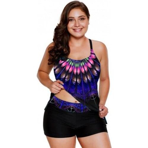 Plus Size Swimsuit Separate Womens Halter Swimming Suit 2020 Mujer Two Pieces Swim Set Swimwear Women Beachwear With Shorts