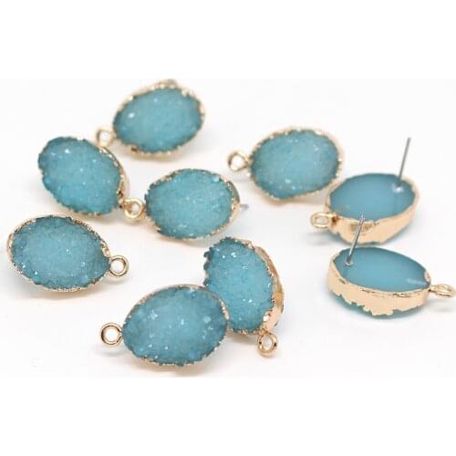 4pcs Classic Oval Shape Resin Earring Base Link Connector Findings Dangle Earrings Make Accessories Pin Jewelry Make Accessory