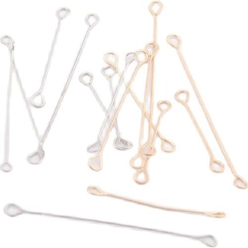 50pcs 20/25/30/40MM Double Holes Eye Pins Connectors DIY Stud/Drop Earrings Making Accessories Women Fashion Jewelry Findings