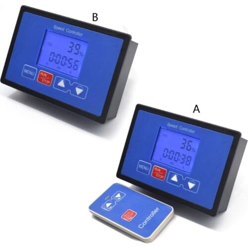 LCD Smart Digital Display 0~100% Tachometer Adjustable 30A PWM DC Motor Speed Controller Timing Remote Control