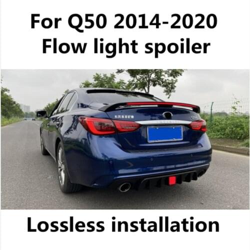 For 2014-2020 Infiniti Q50 flow light High Quality Spoiler ABS Material Car Rear Wing Rear Spoiler Body kit bumper Diffuser