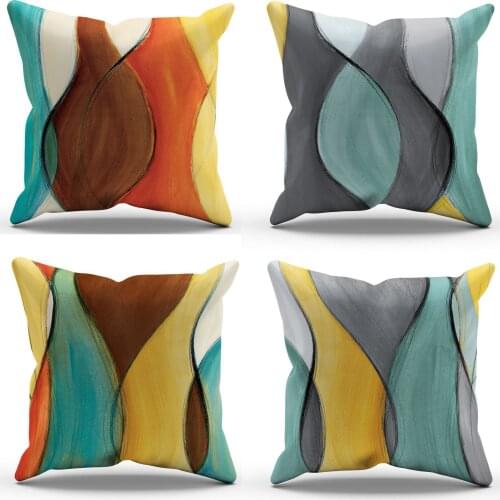 New Color Abstract Hand-painted Pillowcase Light Luxury Sofa Cushion Cover Pillowcase Design Suitable for Couch Living Room Car