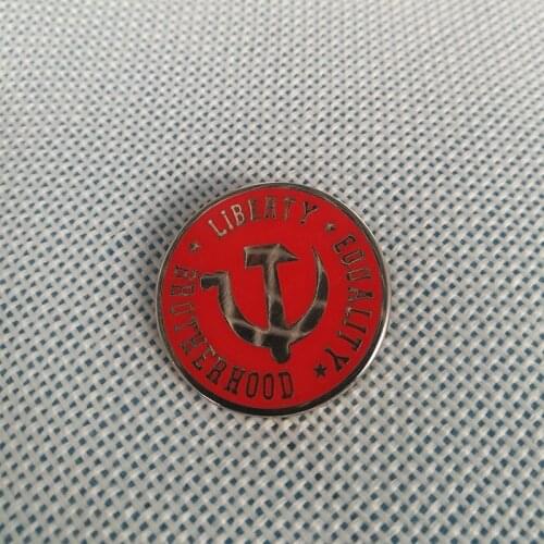 Liberty Equality Brotherhood Hammer and Sickle Communist Symbol Socialism Motto Marxists Socialists Pin Badge