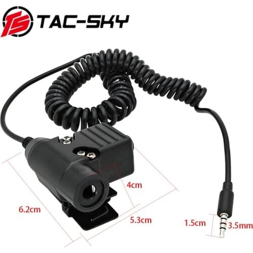 TAC-SKY Tactical Hunting Noise Cancelling Headphones Walkie Talkie Shooting Headset Military Adapter PTT U94 PTT Phone Plug PTT
