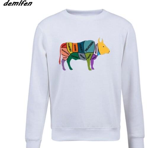 Authentic Cow Parts Farmer Butcher Hoodie fashion Men pullover O-neck Sweatshirt Cool coat Tops Harajuku Streetwear
