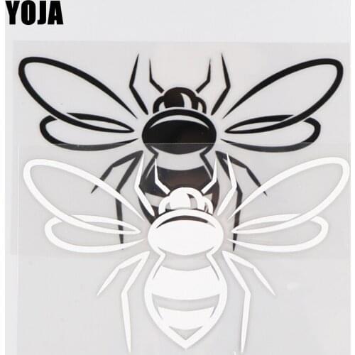 YOJA 14.2×8.7CM Wasp Vinyl Patterns Cartoon Animals Car Stickers Fashion Decal Black/Silver 19C-0043