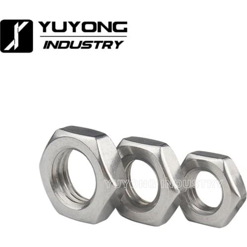 10pcs/pack M5 Hex Machine Screw Nuts Stainless Steel Thin Nut Fine Thread Nut Color Silver for openbuilds