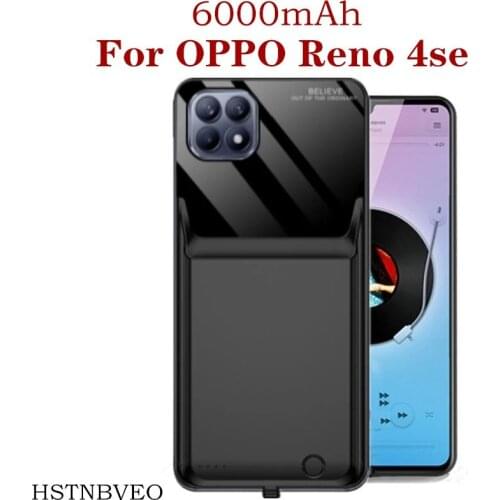 6000mAh Power Bank Phone Battery Charger Cases For OPPO Reno 4se Battery Case Portable Charging Power Case For OPPO Reno 4se