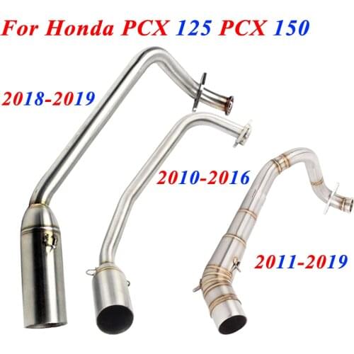 Motorcycle Exhaust System For Honda PCX 125 PCX150 2018 2019 17 PCX125 Without Muffler Mid pipe 2010 - 2016 2015 2014 2013 2012
