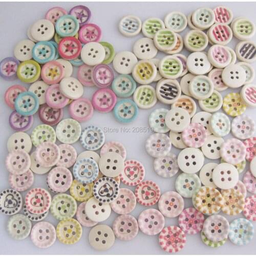 WBNVEO 50pcs mix decorative handmade buttons 3/5" round 15mm DIY sewing button craft use
