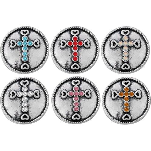 10pcs/lot New Snap Jewelry Faith Cross Metal Snap Buttons Fit 18mm 20mm Snap Button Bracelet Bangle Button Jewelry