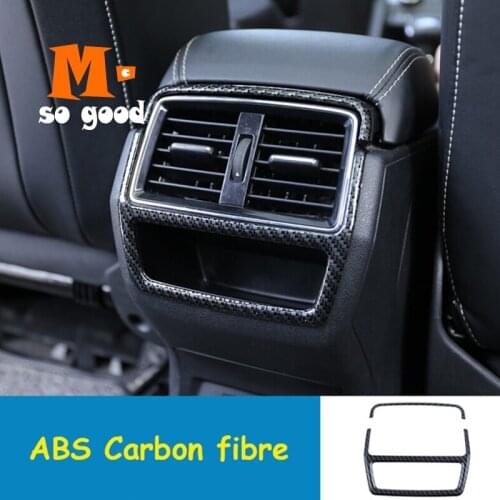 2017 2018 For Skoda Kodiaq ABS Matte/Carbon Fibre Car Back Rear Air Condition Outlet Vent Cover Trim Auto Styling Accessories