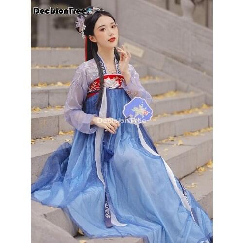 2021 hanfu national costume ancient chinese cosplay costume ancient chinese hanfu women clothes lady chinese stage dress