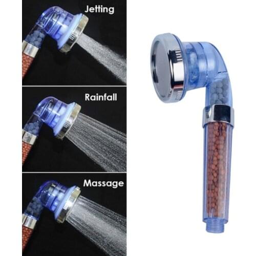 3-Function Adjustable Showerhead High Pressure Water-Saving Jetting Shower Head Anion Filter SPA Nozzle for Home Bathroom