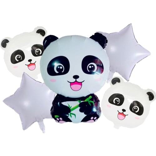 5pcs/lot Cartoon Panda Foil Balloons Childrens Day Inflatable Toy Birthday Party Decorations Helium Balloon Christmas Balls