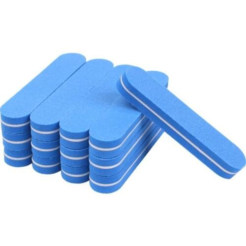 60pcs Professional Nail File 100/180 Mini Nail Buffer Sponge Sanding Gel Polish Polishing Buffing Blue Nail Sponge Wholesale