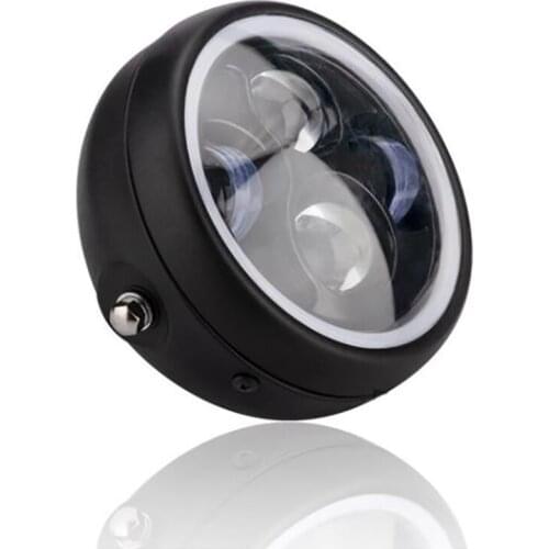 Motorcycle Accessories Black 6.5 Inch Quadruple Eye Lens Retro LED Headlight for Cafe Racer Sportster Bobber Chopper