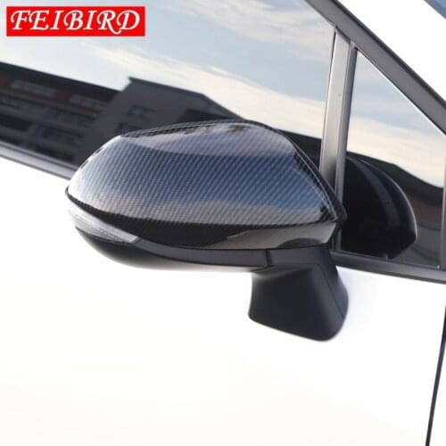 Accessories Exterior Rearview Mirror Protector Shell Cover Trim ABS Fit For Toyota Corolla 2019 2020 Bright Carbon Fiber