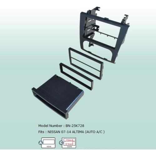 Car Fascias 2 Din Radio Audio Panel Frame Dash Kit For Nissan Altima Auto AC 2007 2008 2009 2010 2011 2012 2013 2014