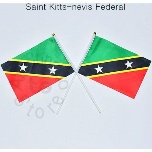 St nevis flag Banner 14*21cm hand waving National flag Home Decoration flag banner