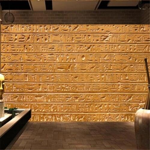 Wellyu Customized large murals fashion home decoration Egyptian relief stone tablet text background wall wallpaper