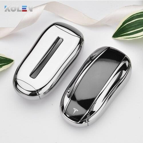 For Tesla Model X Plating TPU+PC Car Remote Key Case Cover Holder Fob For Tesla Model X Key Protective Shell Fashion Accessories