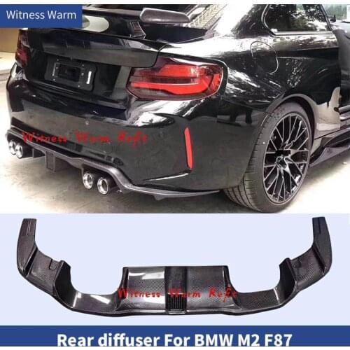 Carbon Fiber Rear Bumper Diffuser Lip For BMW F87 M2 M2C Competition 2015 - 2020 Car Rear Bumper Diffuser With LED Light