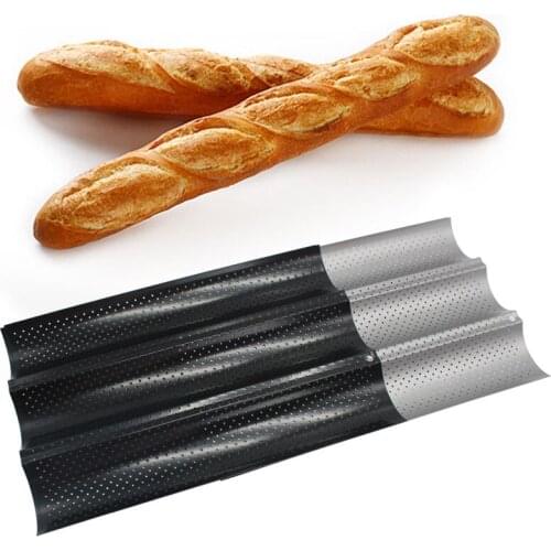 French bread baking mold non-stick bread wave baking tray practical cake French bread mold plate 2/3/4 slot wave baking tool
