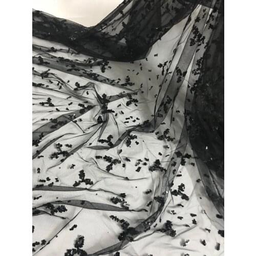 Latest design French Net Sequins Lace Fabrics High Quality ZH-1145 African Nigeria Tulle Lace Fabric with glitter
