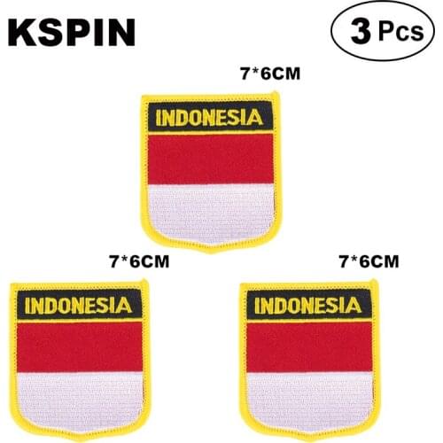Indonesia Shiled Shape flag patches national flag patches for Cothing DIY Decoration