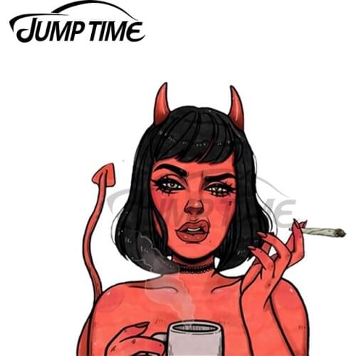 JumpTime 13 x 5.5cm For Demon Girl Personality Stickers Vinyl Car Sticker Car Accessories Refrigerator Decals Waterproof