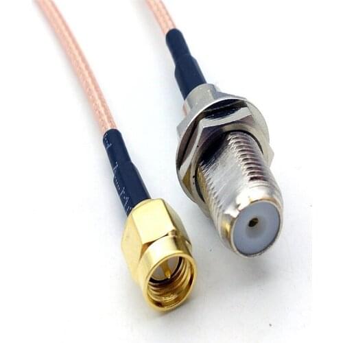 100pcs F Female Jack to SMA Male Plug pigtail Cable Extension Cable Wifi Antenna Extension Cable Line