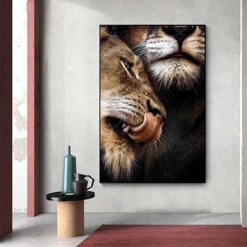 African Wild Lover Lions Canvas Paintings Wall Art Posters Prints Canvas Poster Animals Art Pictures Home Decor Canvas Poster