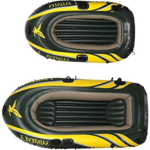 Foldable Inflatable Boat Set Portable Thickened Floating Rafts Assault Boat 2-3 Man Boat PVC Canoe Fishing Boat Equipments