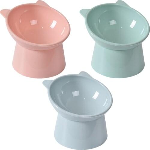 High Foot Cat Bowl Pet Food Bowls Dish Elevated Pet Feeder Cat Dog Feeding Bowls With Stand Raised Neck Protection Kitten Bowls