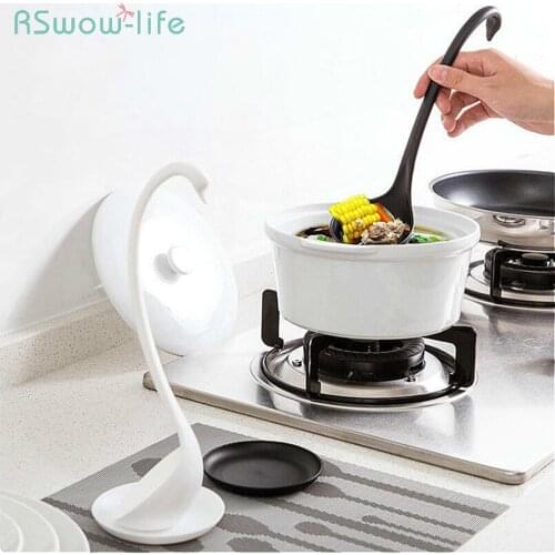 Creative swan with tray can be vertical spoon big spoon kitchen cutlery spoon long handle spoon soup spoons for Tableware