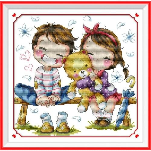 Happy time cross stitch kit 14ct 11ct count print canvas stitches embroidery DIY handmade needlework plus