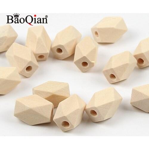 10Pcs Natural Unfinished Long Geometric Lead-free Wooden Beads For Jewelry Making Diy Children Teething Wood Crafts