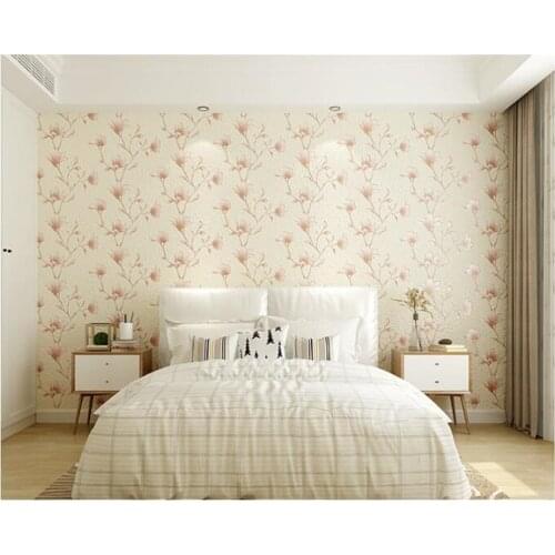 Beibehang Stereo Nonwoven Wallpaper Orchid Bedroom Pastoral Sofa Living Room Simple Modern TV Background Wallpaper papier peint